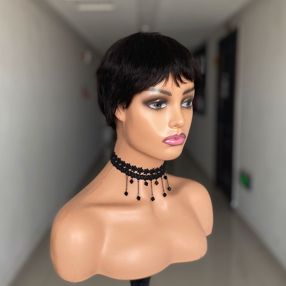 Short Straight Human Hair Wigs - đánh giá và giá Short Pixie Cut Wig Human Hair Cheap