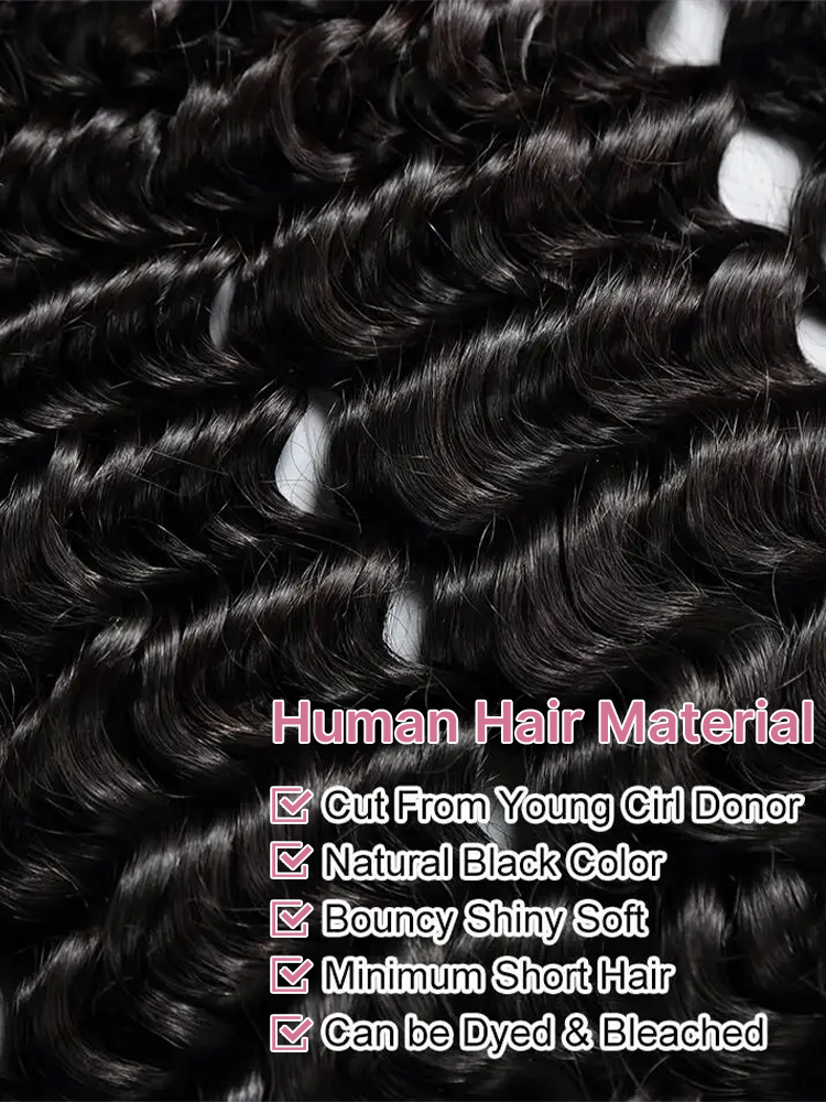 250 Density Deep Wave 4x4 Lace - đánh giá và giá Water Wave Bulk Human Hair For Braiding