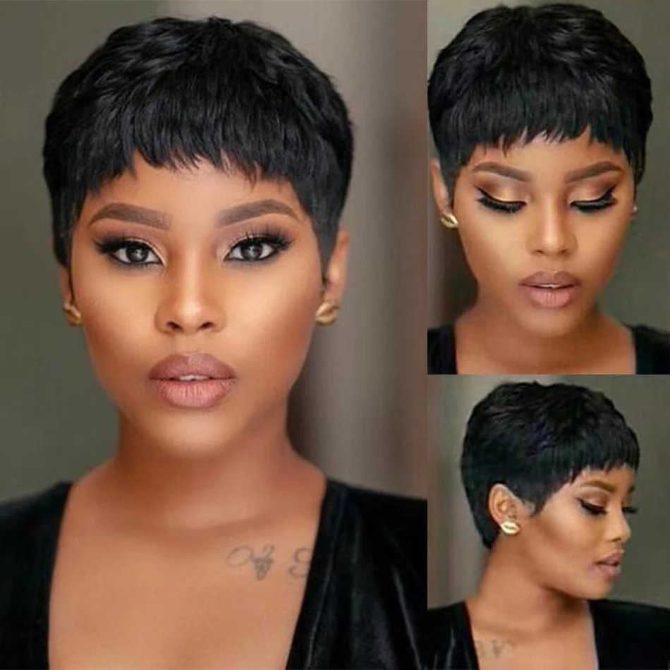 Short Straight Bob Wig Pixie C - đánh giá và giá Short Pixie Cut Wig Human Hair Cheap