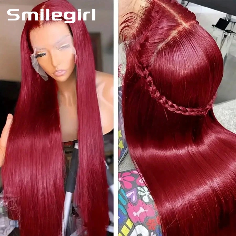 200 Density 99J Burgundy 13X6  - đánh giá và giá Hd Lace Frontal Wig Human Hair Pre Plucked