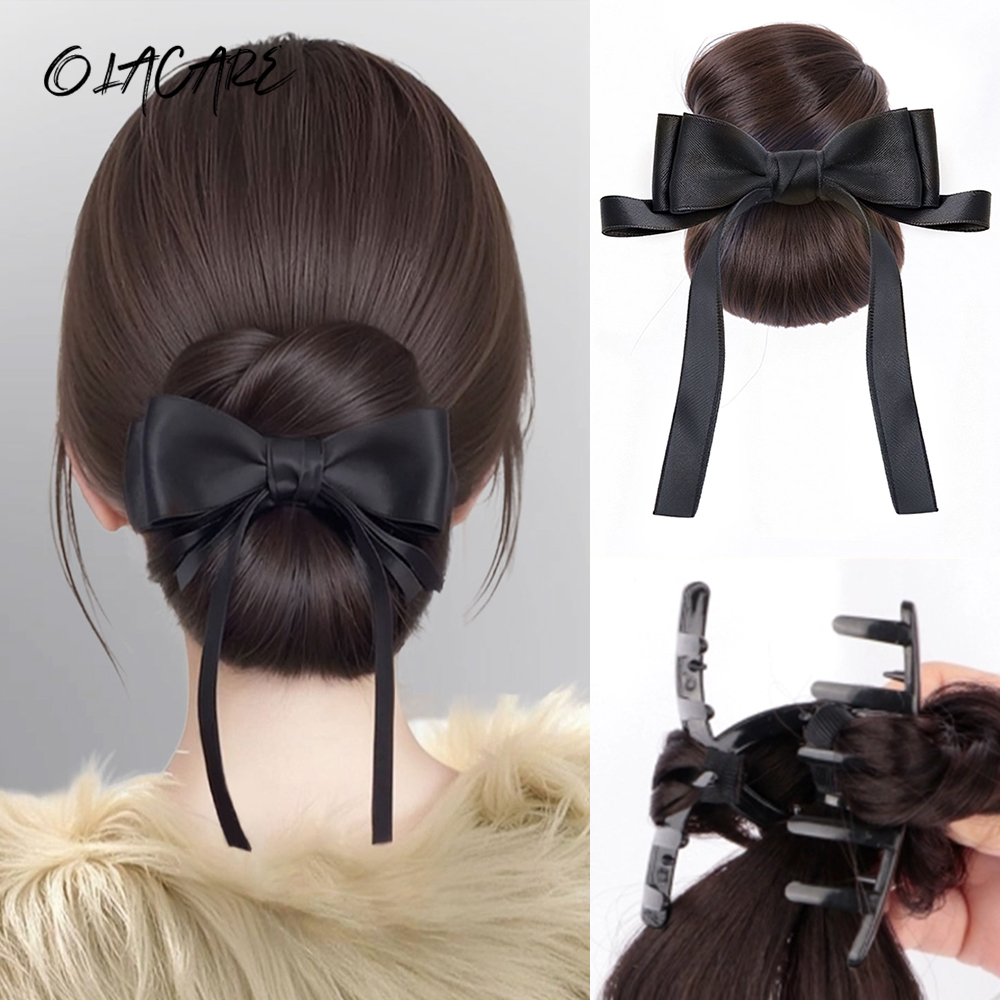 Synthetic Bow Hair Claw Clip C - đánh giá và giá Claw Clip Messy Bun Hair Piece