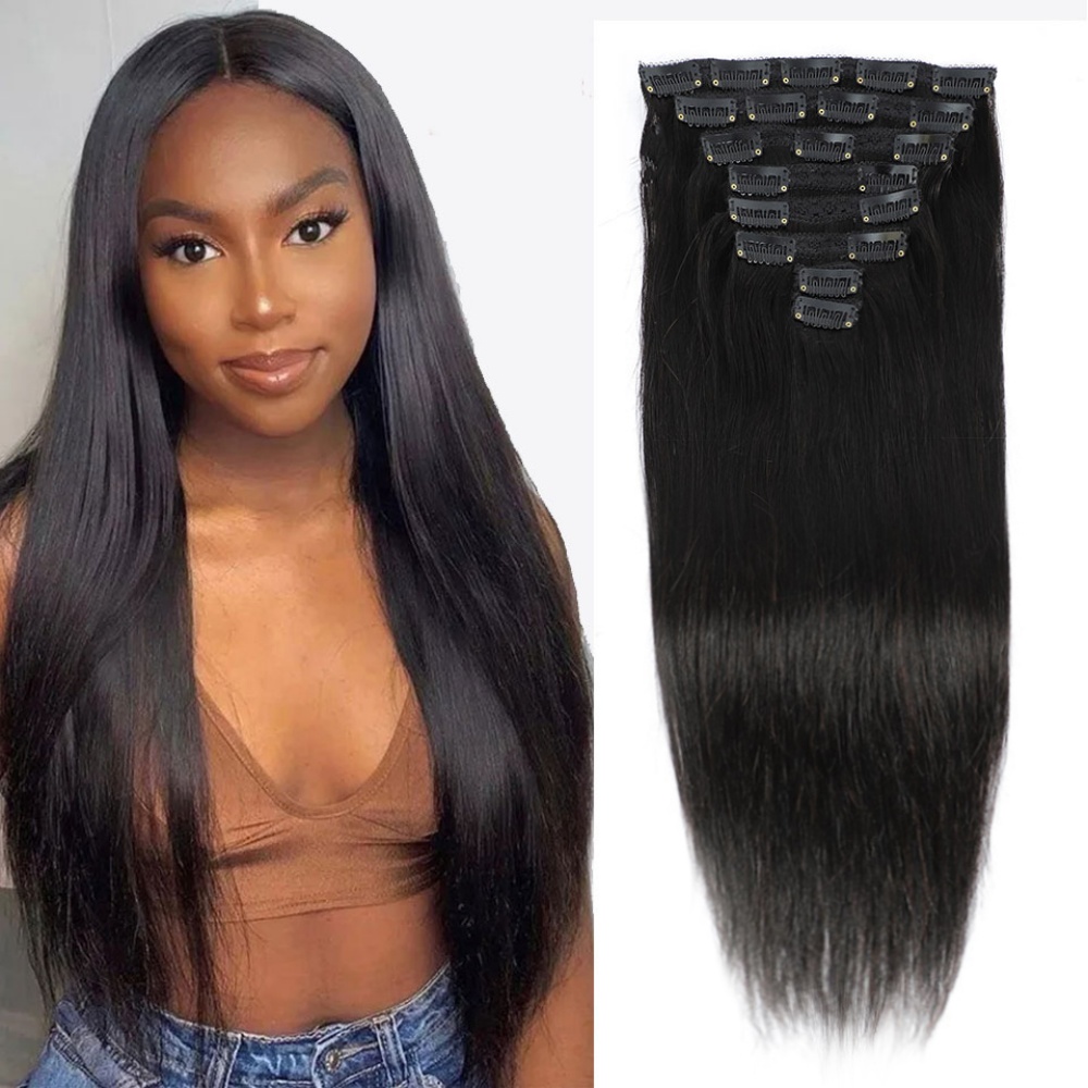 Natural Straight Clip In Human - đánh giá và giá Seamless Clip In Hair Extensions Human Hair