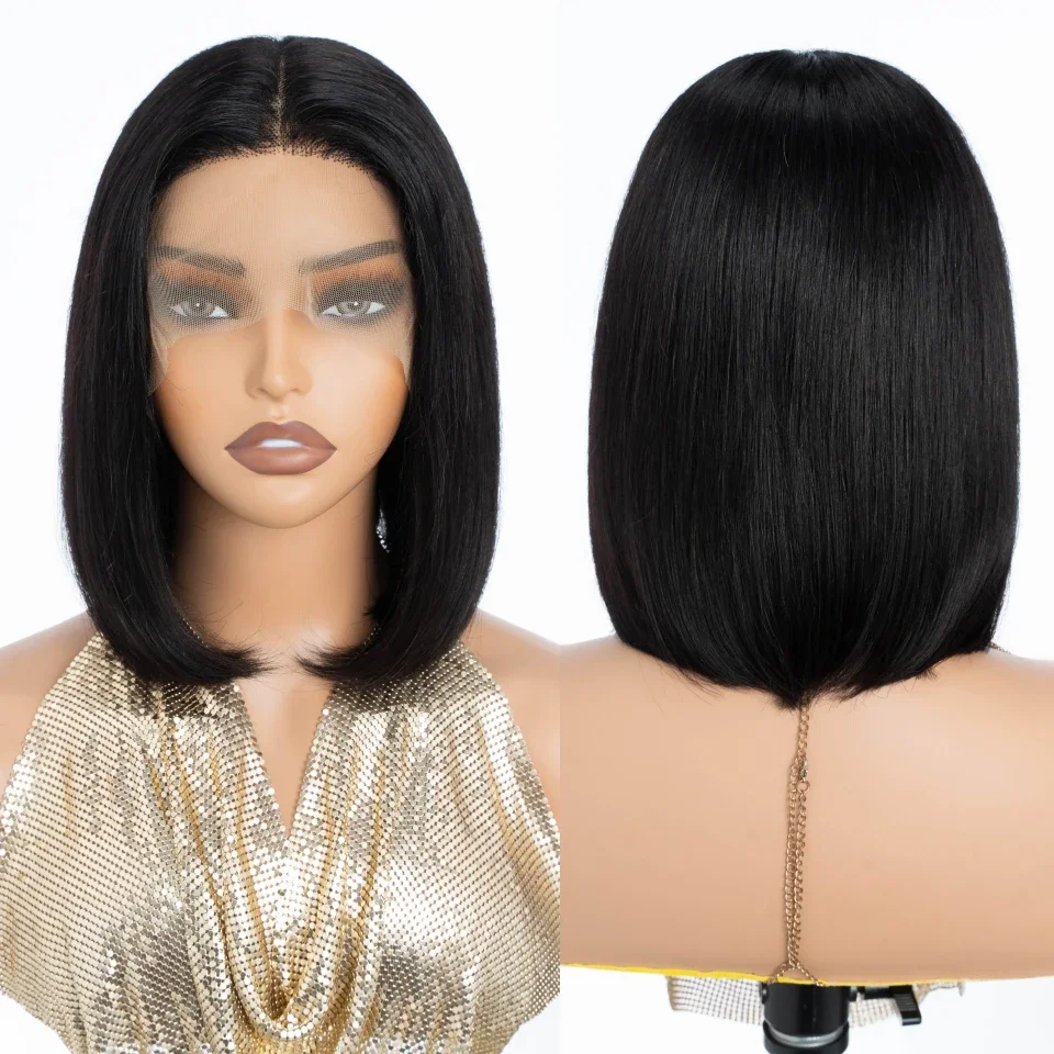 Straight Short Bob Wigs Human  - đánh giá và giá Glueless Wear And Go Human Hair Wig