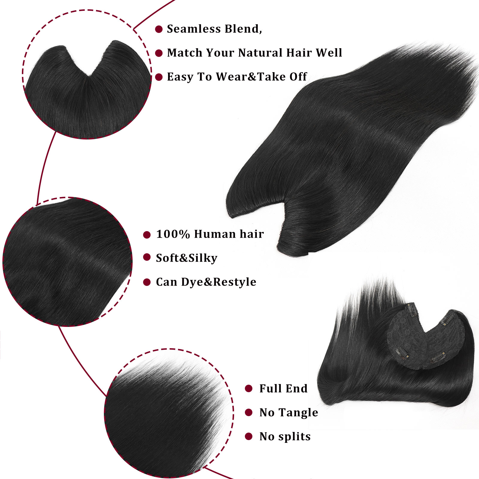 V Shape Clip In Human Hair Ext - đánh giá và giá Seamless Clip In Hair Extensions Human Hair