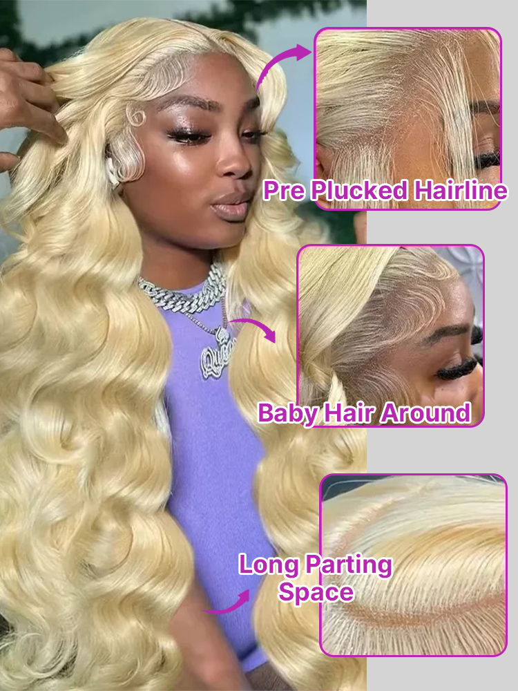 30 40 Inches 613 Honey Blonde  - đánh giá và giá 613 Blonde Body Wave Lace Front Wig