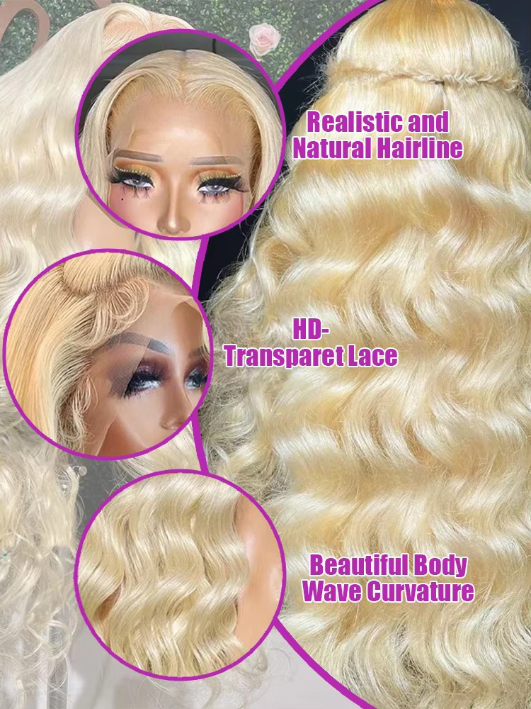 30 40 Inches 613 Honey Blonde  - đánh giá và giá 613 Blonde Body Wave Lace Front Wig