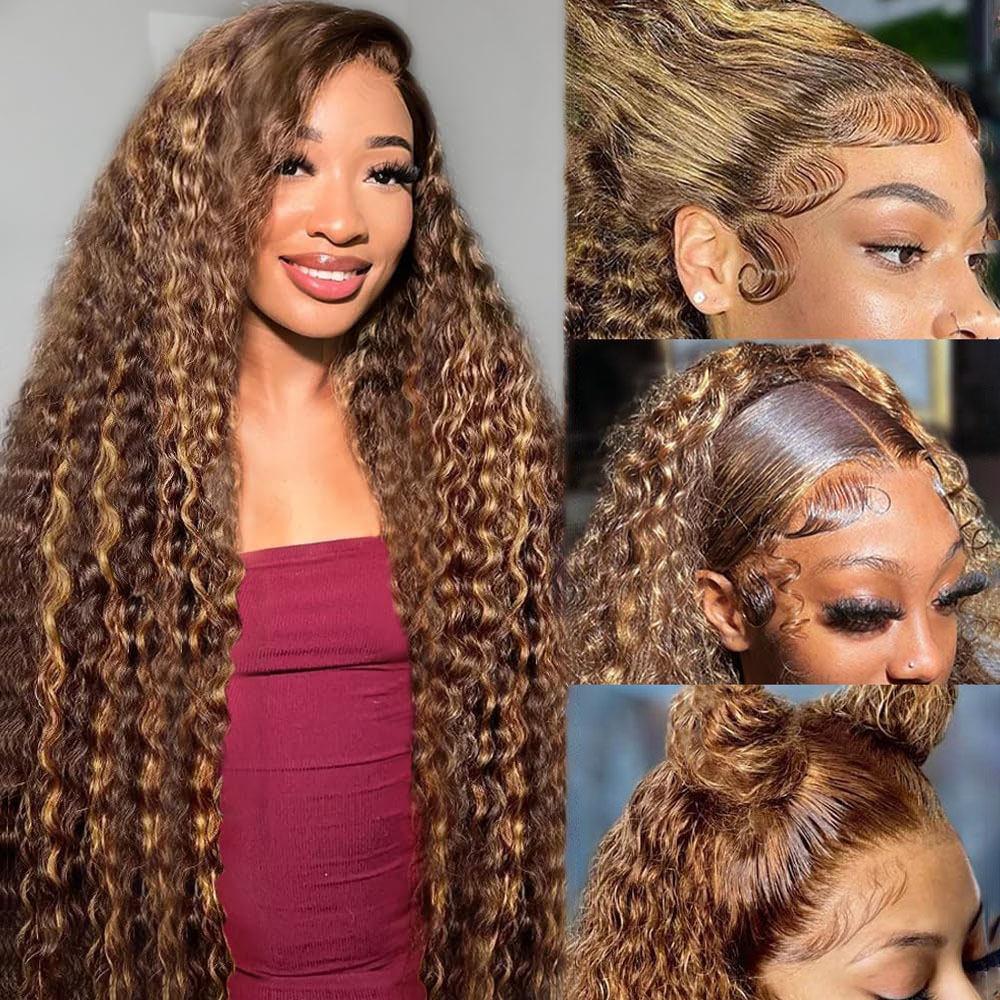 36 Inch Deep Wave P4/27 Highli - đánh giá và giá Lace Front Wigs