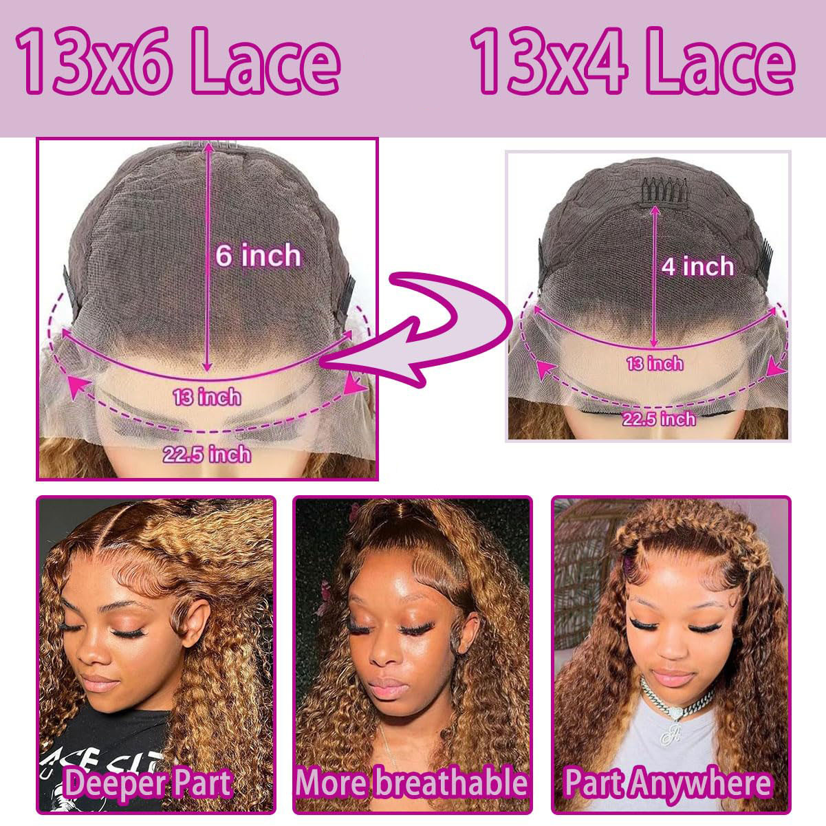 36 Inch Deep Wave P4/27 Highli - đánh giá và giá Lace Front Wigs