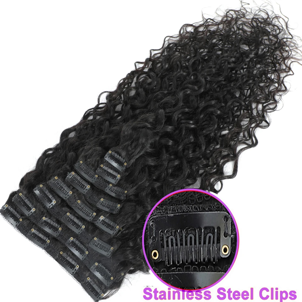 Water Wave Clip In Hair Extens - đánh giá và giá Seamless Clip In Hair Extensions Human Hair
