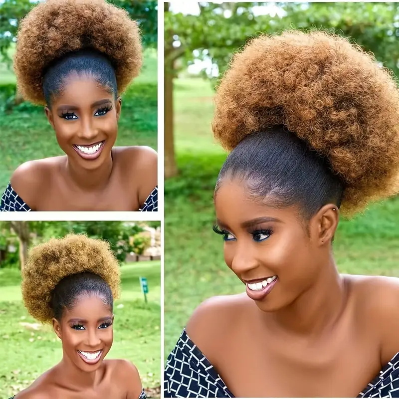 1pc Women's 10-Inch Afro Kinky - đánh giá và giá Drawstring Afro Curly Puff Ponytail