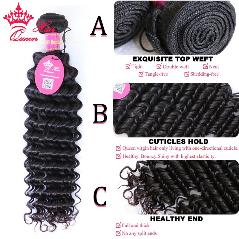 Queen Hair Official Store Braz - đánh giá và giá Deep Wave 3 Bundles With Closure