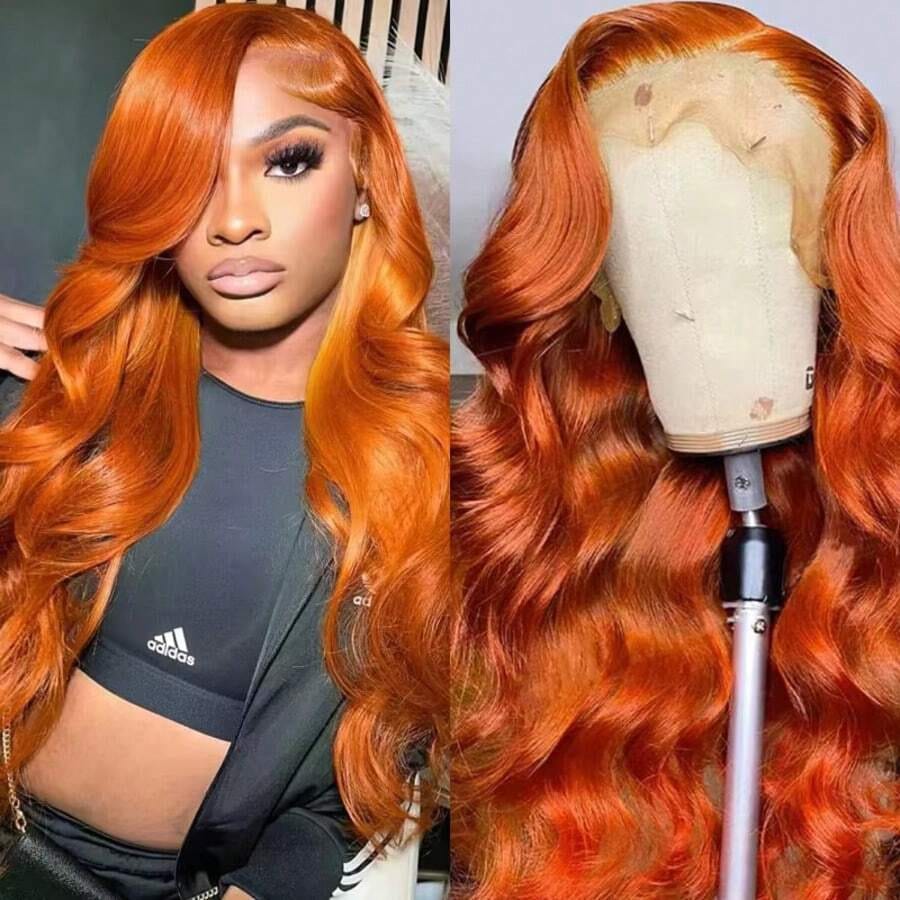 Ginger Orange 13X6 Hd Lace Fro - đánh giá và giá Hd Lace Frontal Wig Human Hair Pre Plucked